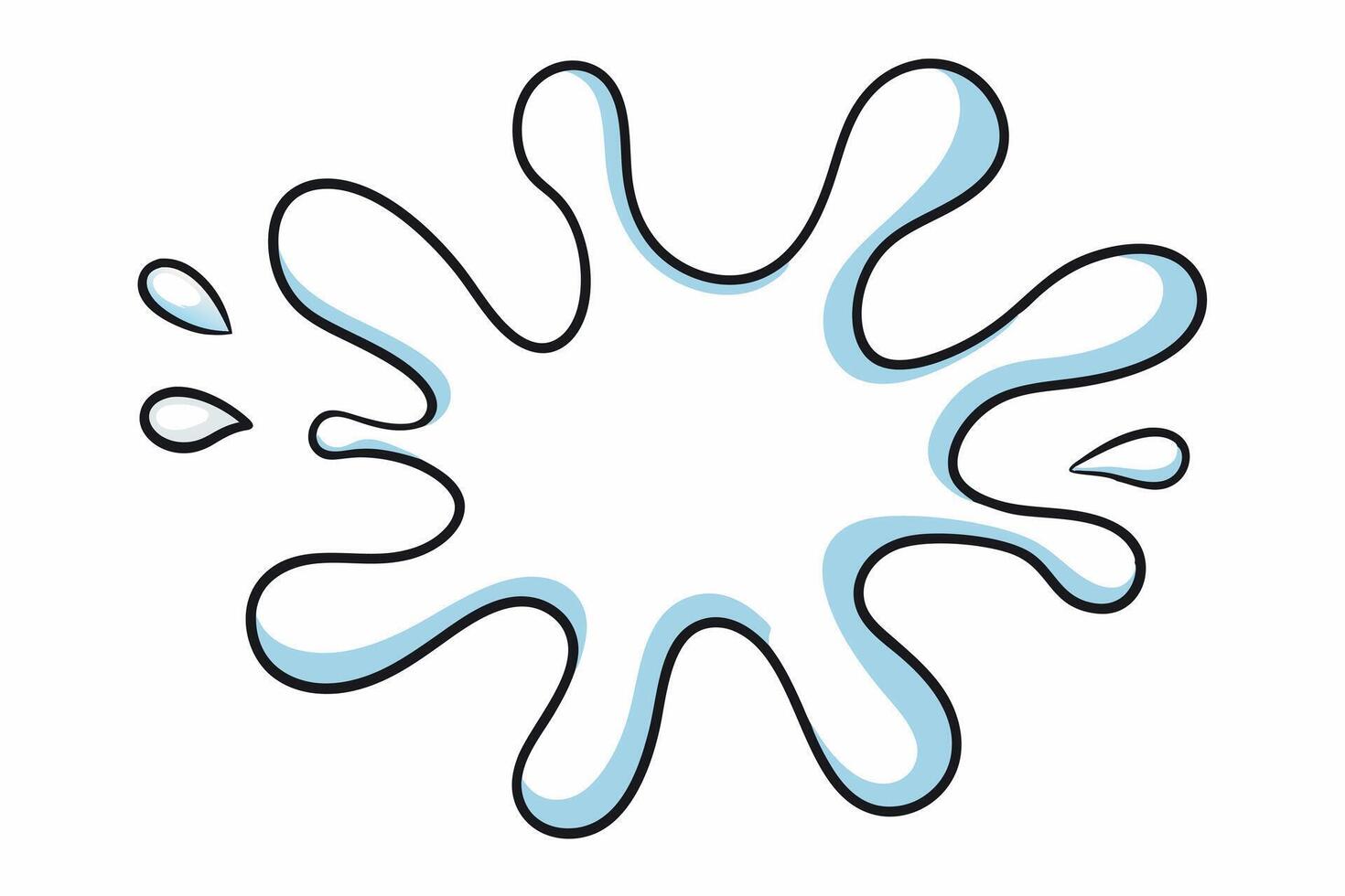 A cartoon Splash of Light Blue Liquid on White Background vector