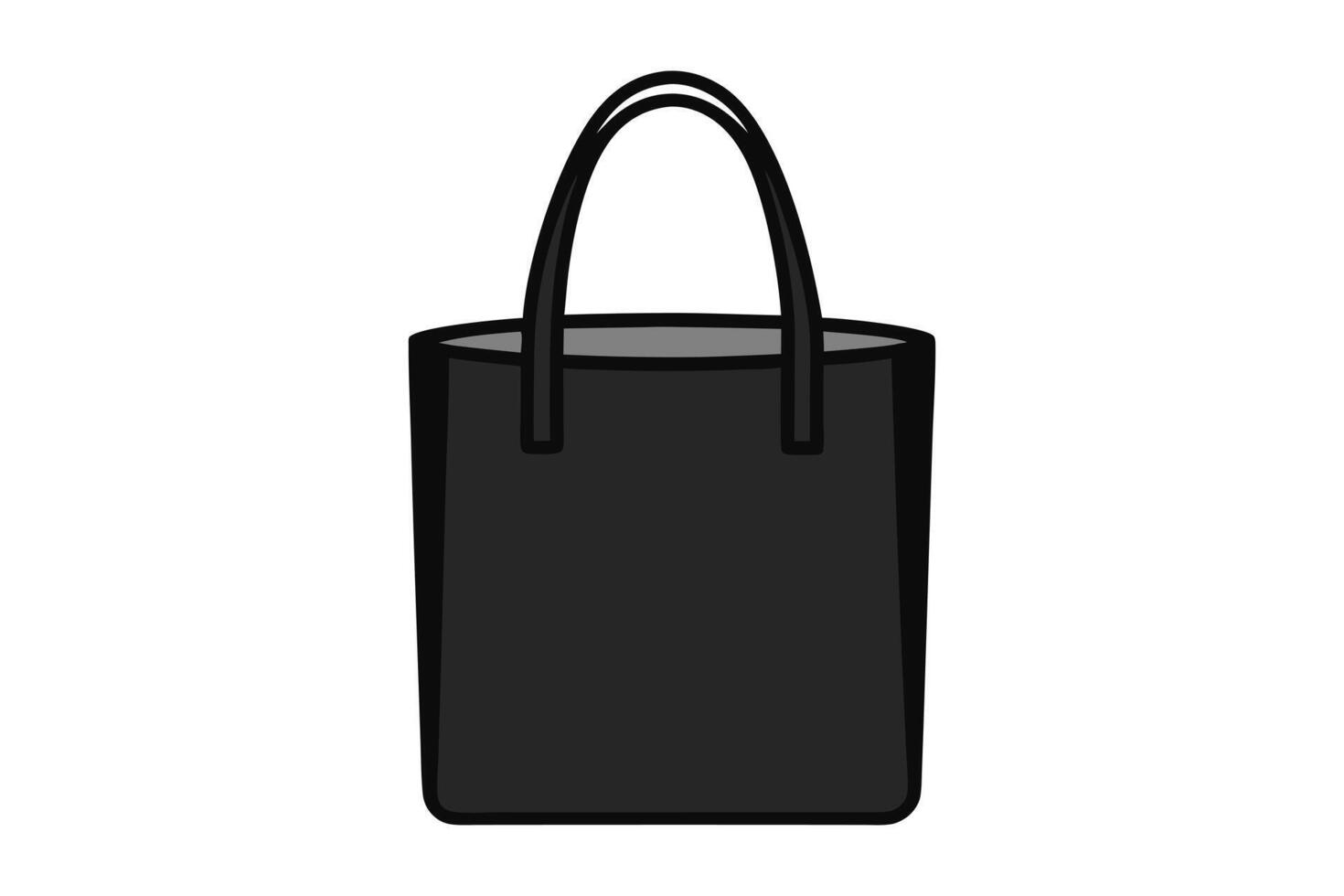 Simple black tote bag graphic design vector