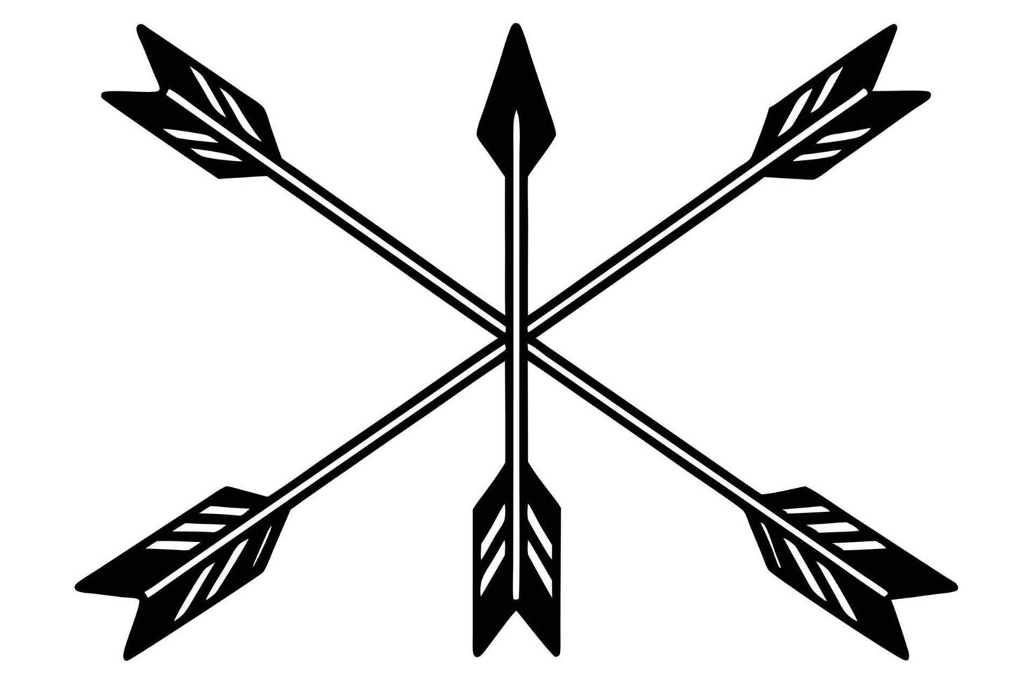 Four Arrows Intertwined Design for Graphic Use vector
