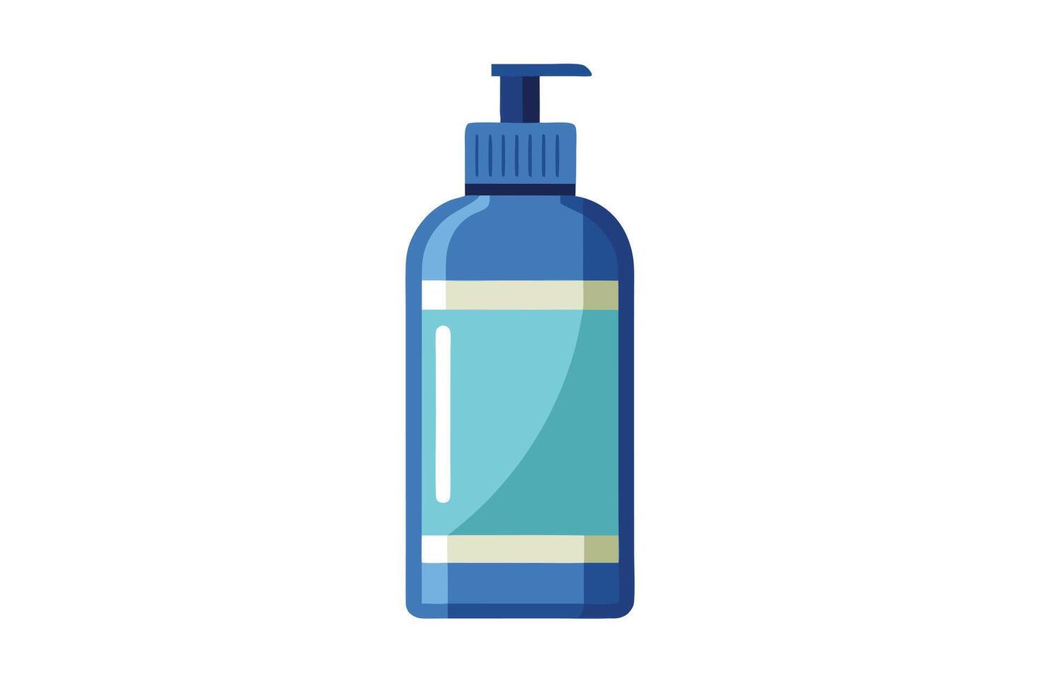 Blue pump bottle of liquid soap or hand sanitizer. vector