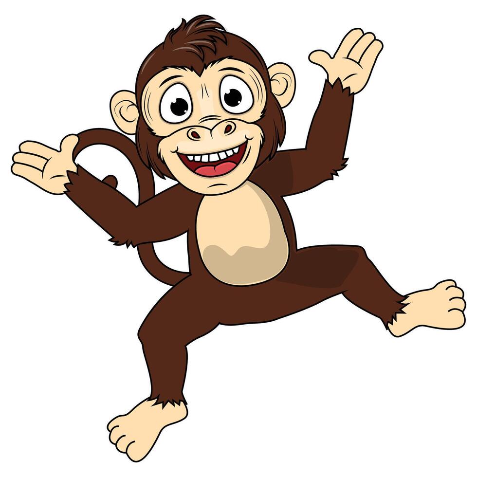 Cute Monkey Cartoon Illustration vector