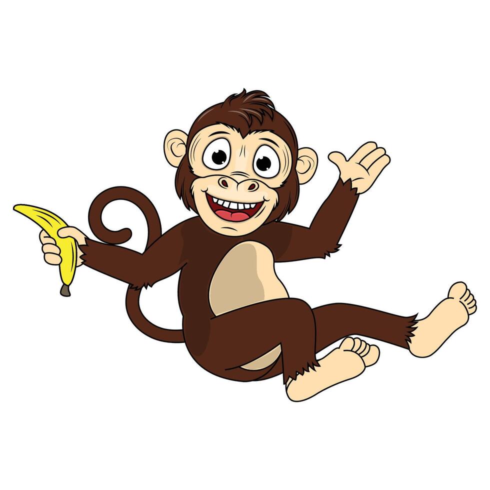 Funny Monkey Cartoon Illustration vector