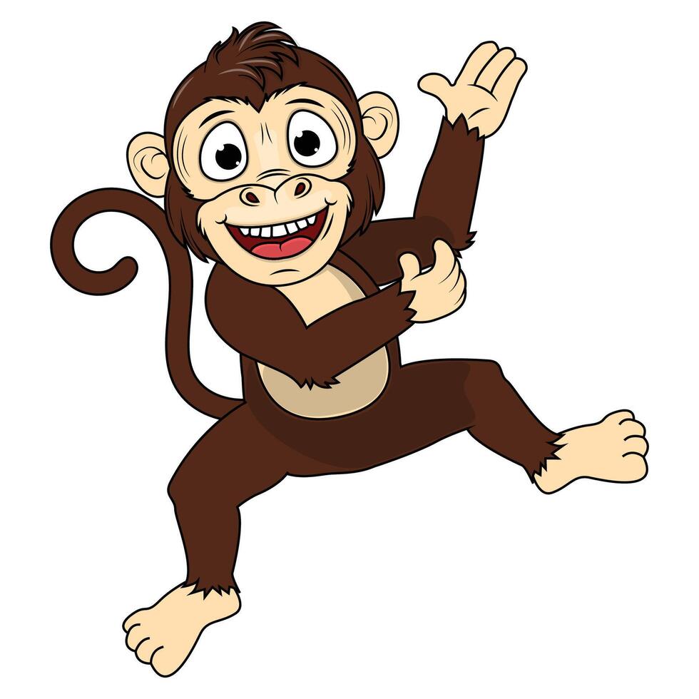 Monkey Cartoon Illustration vector