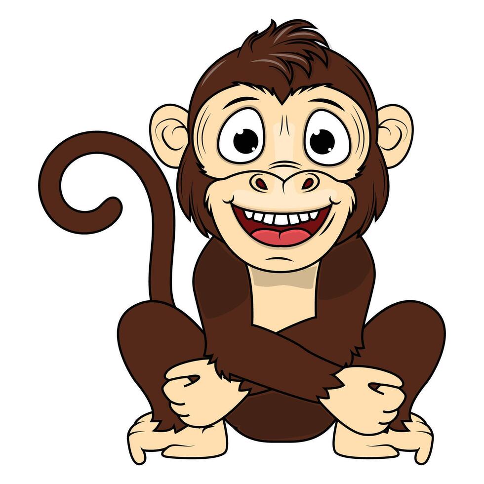 Cartoon Illustration of a Monkey vector