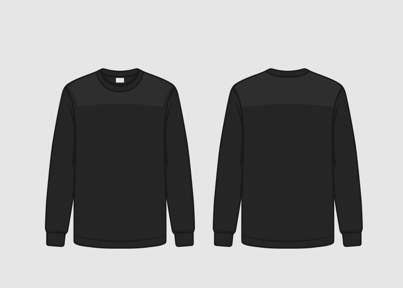 FRONT AND BACK LONG SLEEVE T SHIRT TEMPLATE vector