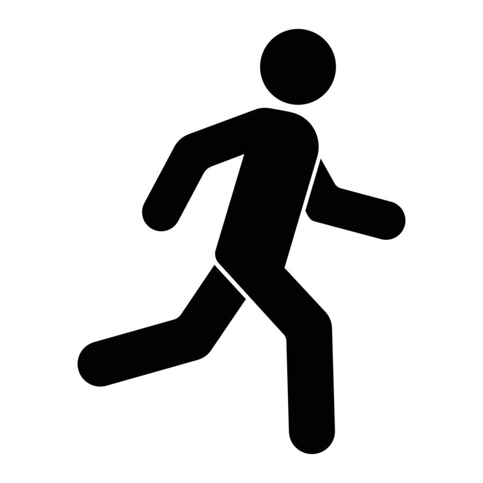 Running Man Icon Silhouette Pictogram of a Person Running vector