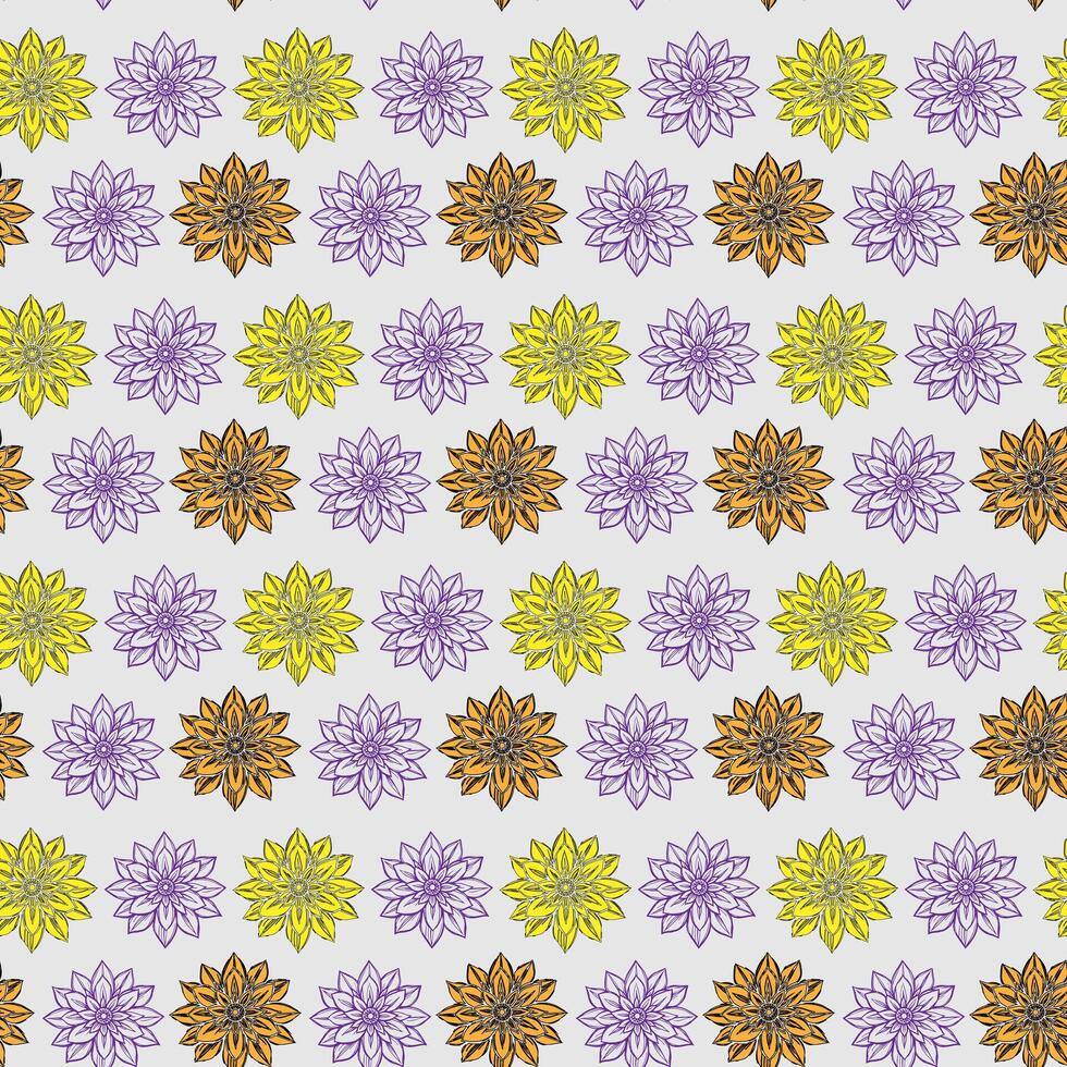 Elegant seamless pattern with cosmos flowers, design elements. Floral pattern for invitations, cards, print, gift wrap, manufacturing, textile, fabric, wallpapers. Continuous line art style vector