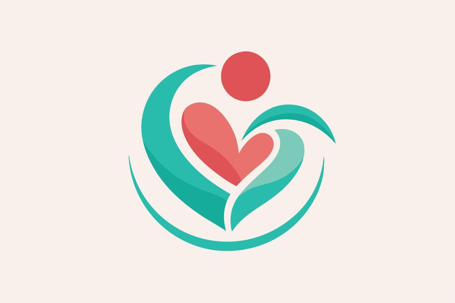 Heart-Shaped Logo Representing Unity and Care vector
