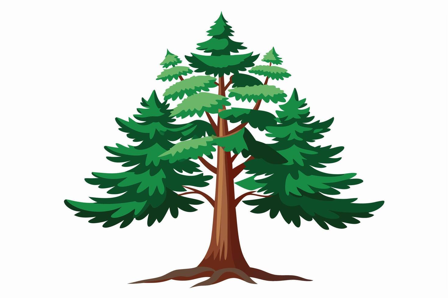 A vibrant illustration of a lush evergreen tree. vector