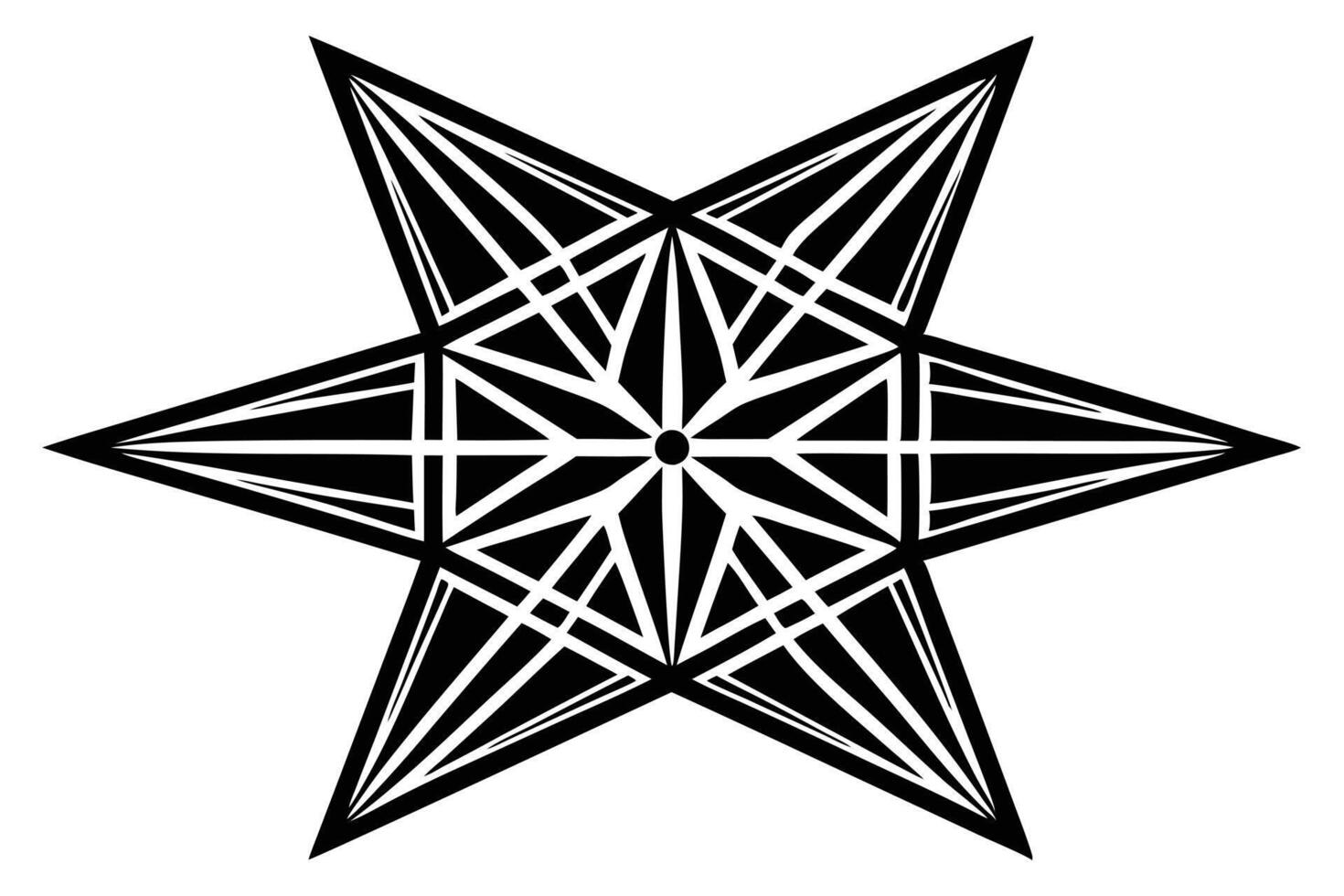 Intricate Geometric Design, Black and White, Abstract Shape vector