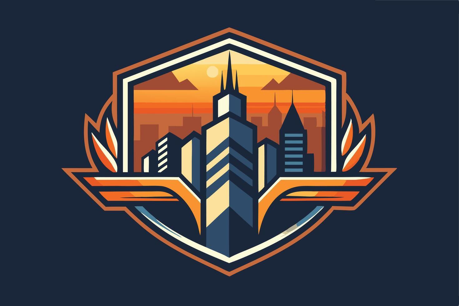 Skyline Emblem, a bold graphic design. vector