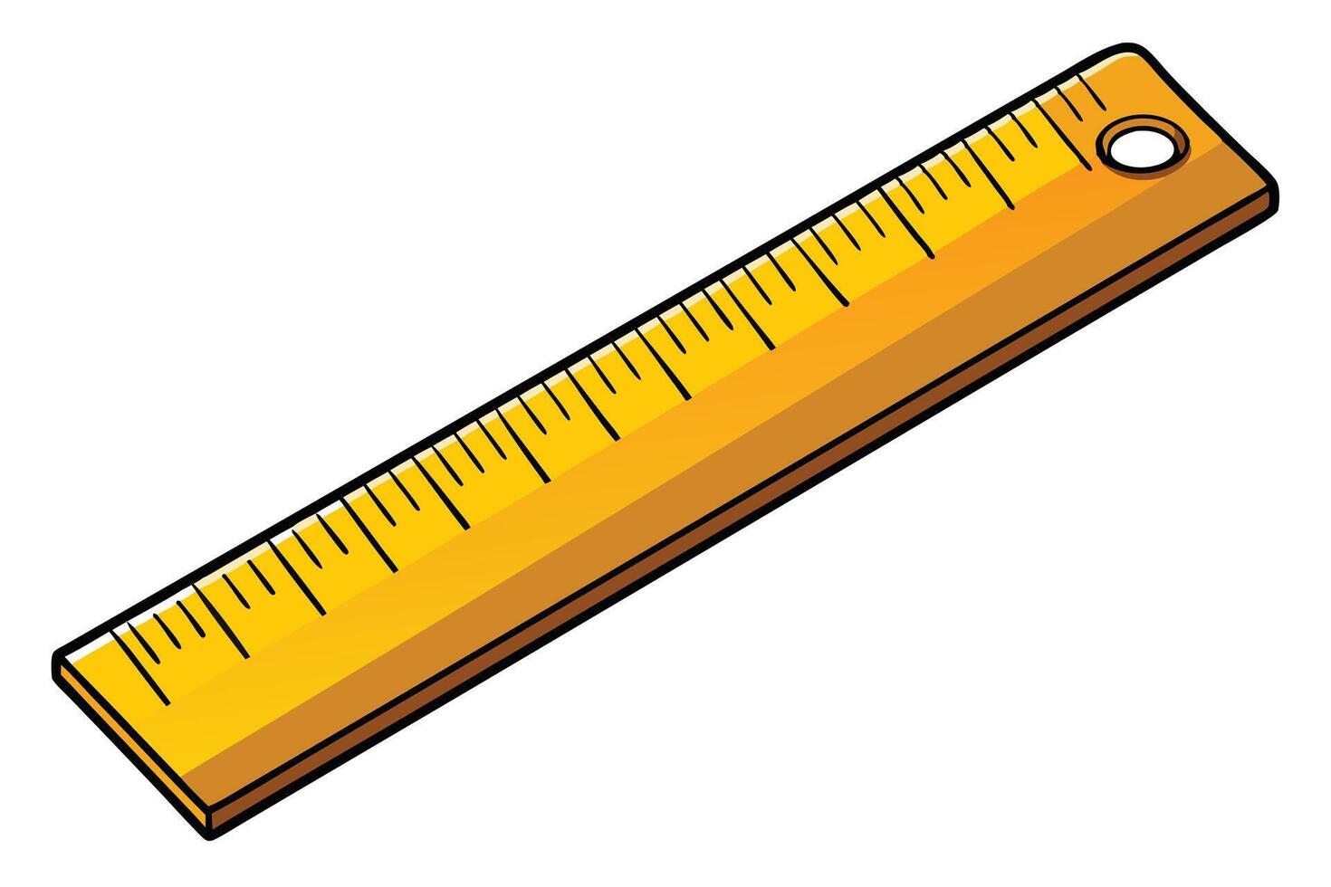 Bright yellow ruler, perfect for educational use. vector