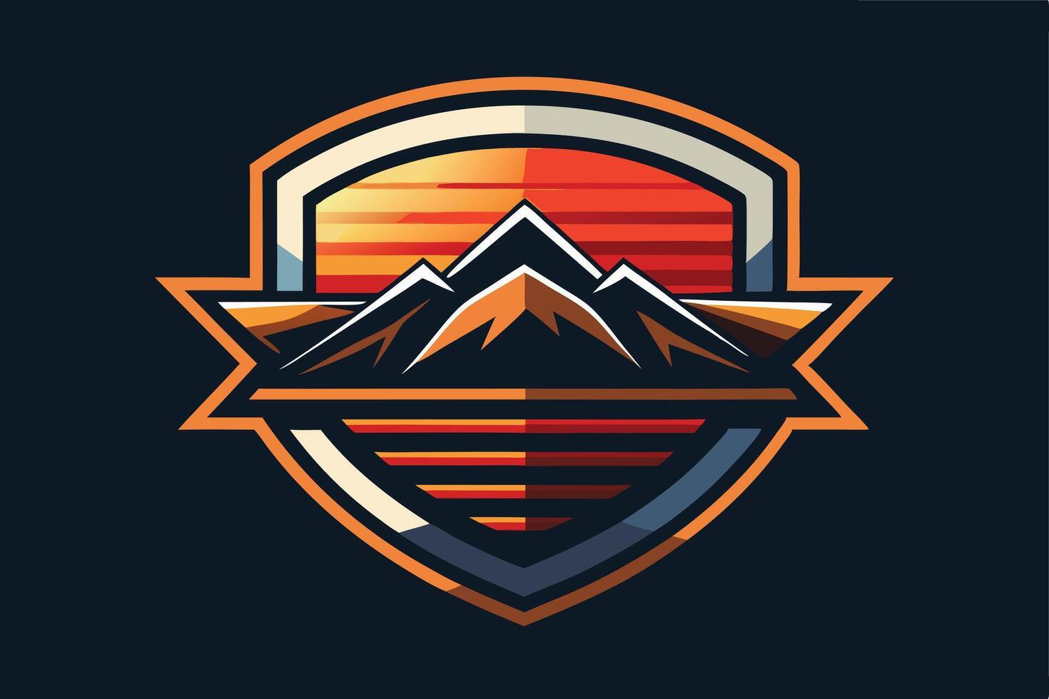 Urban Skyline Emblem, a bold graphic design. vector
