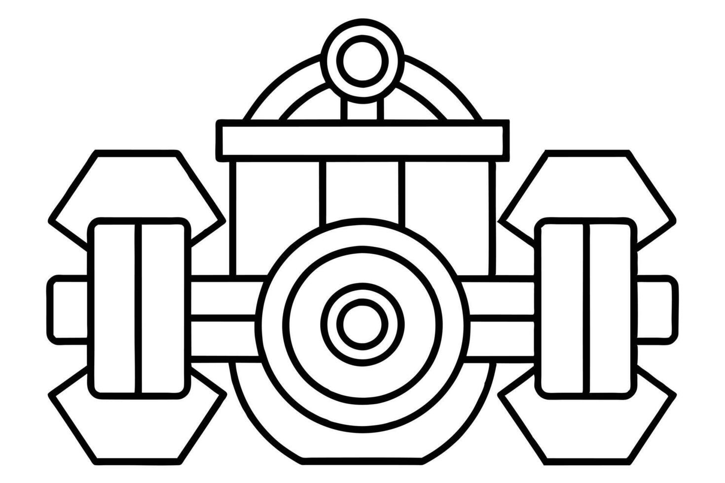 Intricate Line Art Design of a Futuristic Vehicle vector