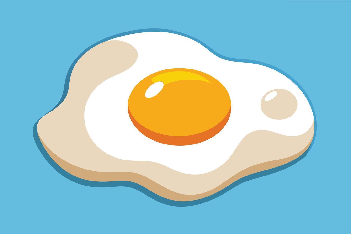 Fried Egg Illustration for Food Blog or Recipe vector