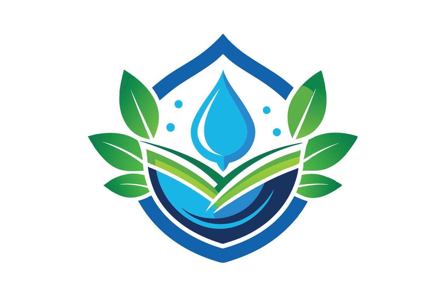 Eco-Friendly Community Logo Featuring Water, Nature, and Housing vector
