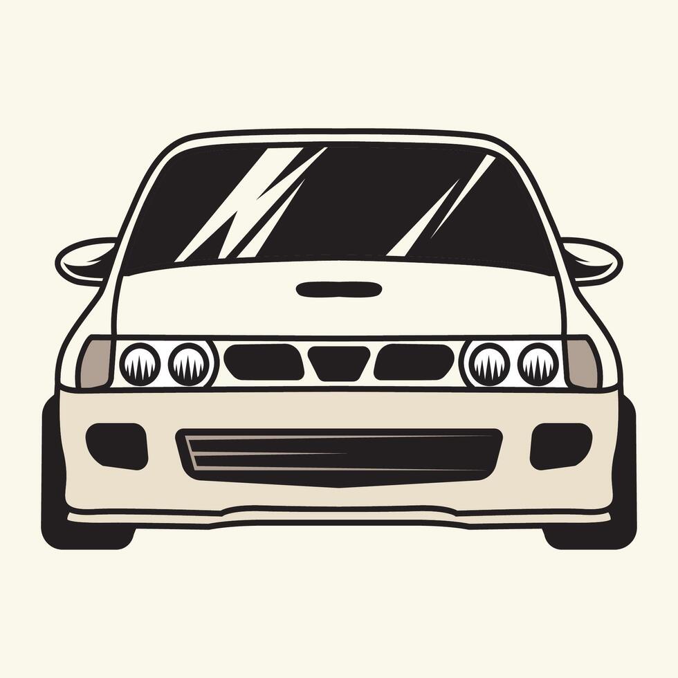 a car with a front end and headlights on a white background vector