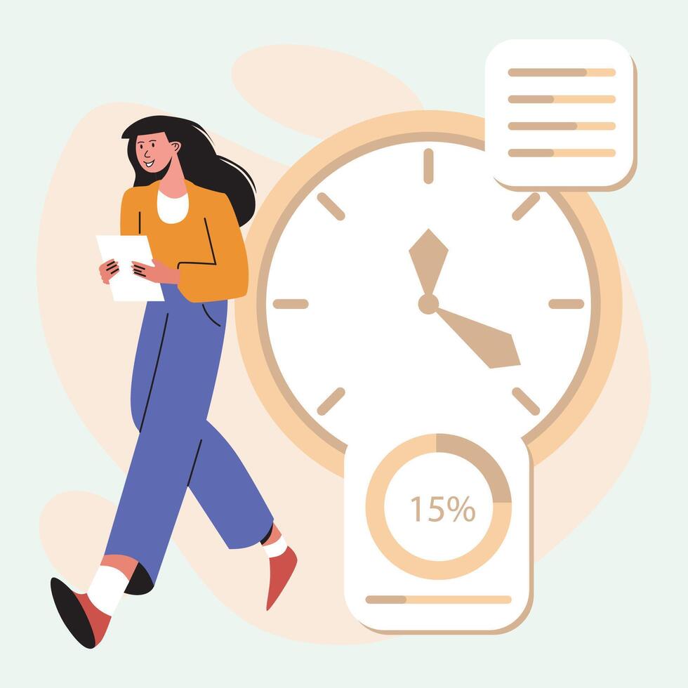 women working with deadline vector