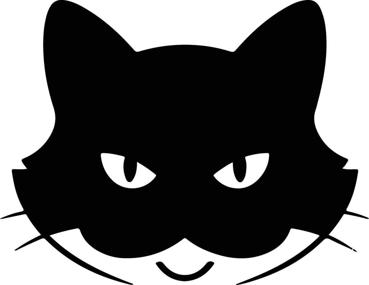 A silhouette of a cat face set vector
