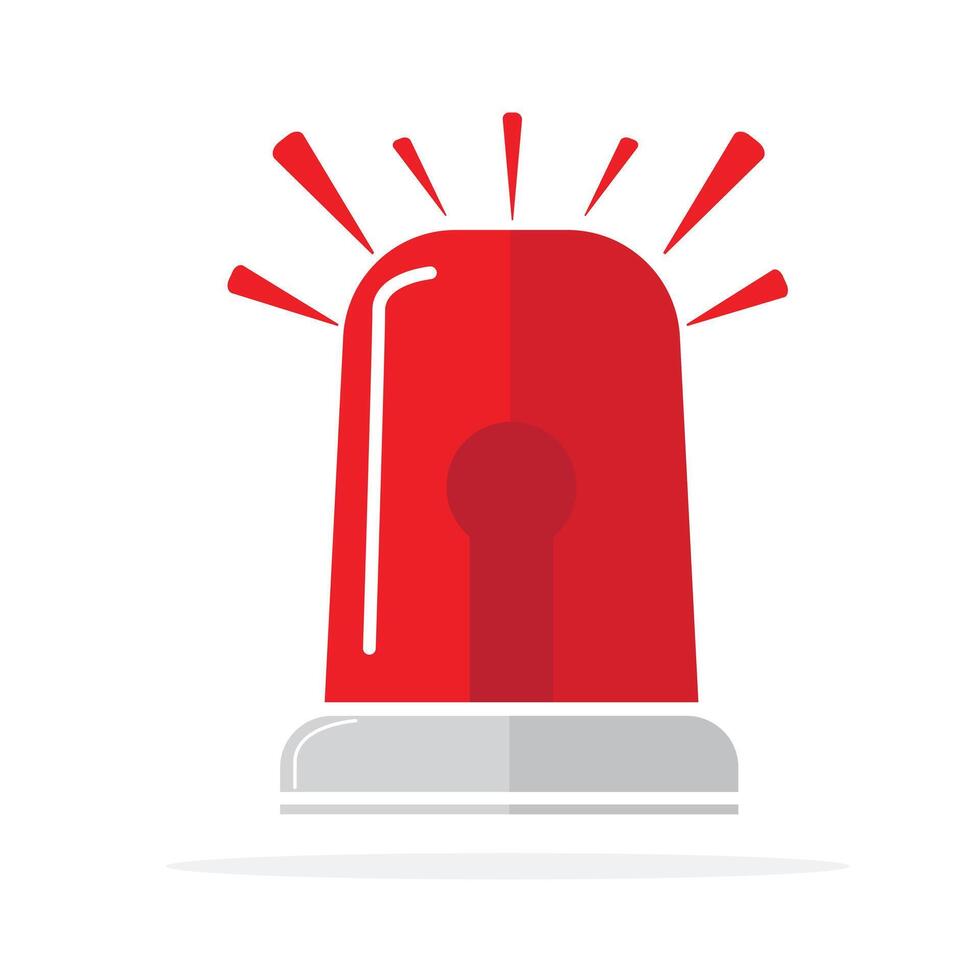 Red flasher icon in flat design isolated on white vector