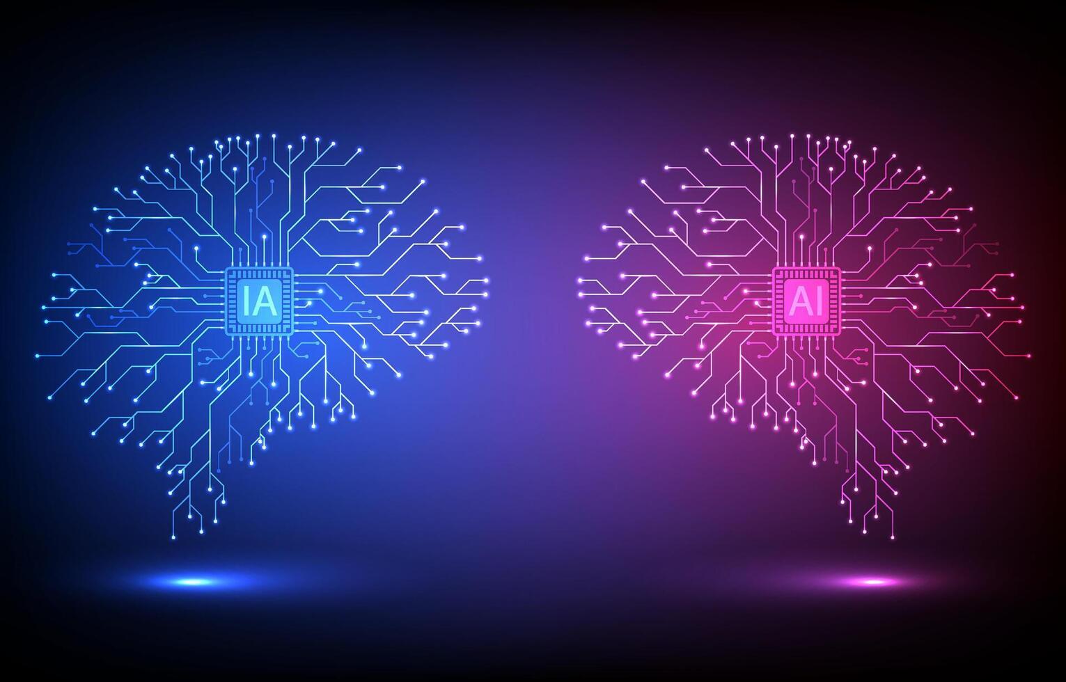 ai artificial inteligencia circuito tecnología antecedentes diseño presentando futurista electrónico. vector