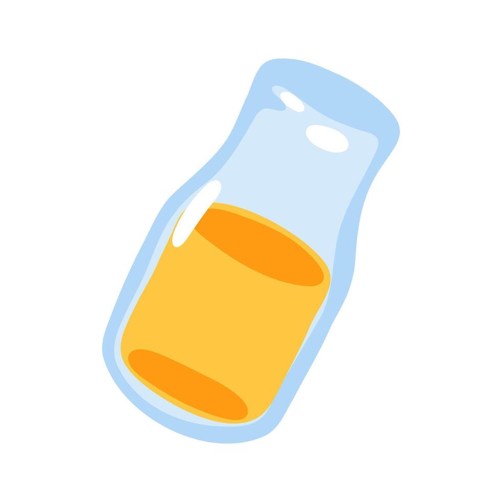 Cartoon Glass Bottle with Juice vector