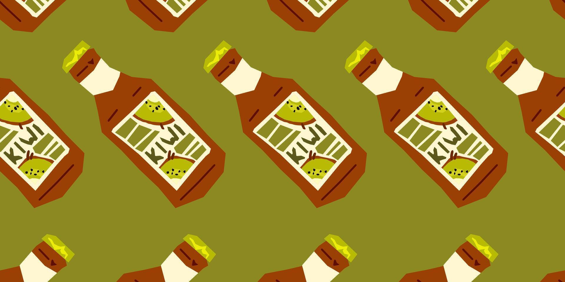 sin costura kiwi bebida botella angular modelo vector