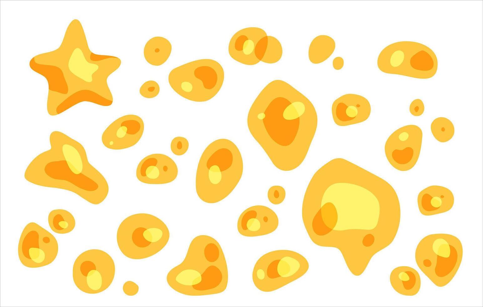 Yellow Blob Elements Set vector