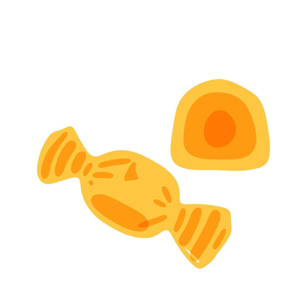 Wrapped Orange Candy Illustration vector