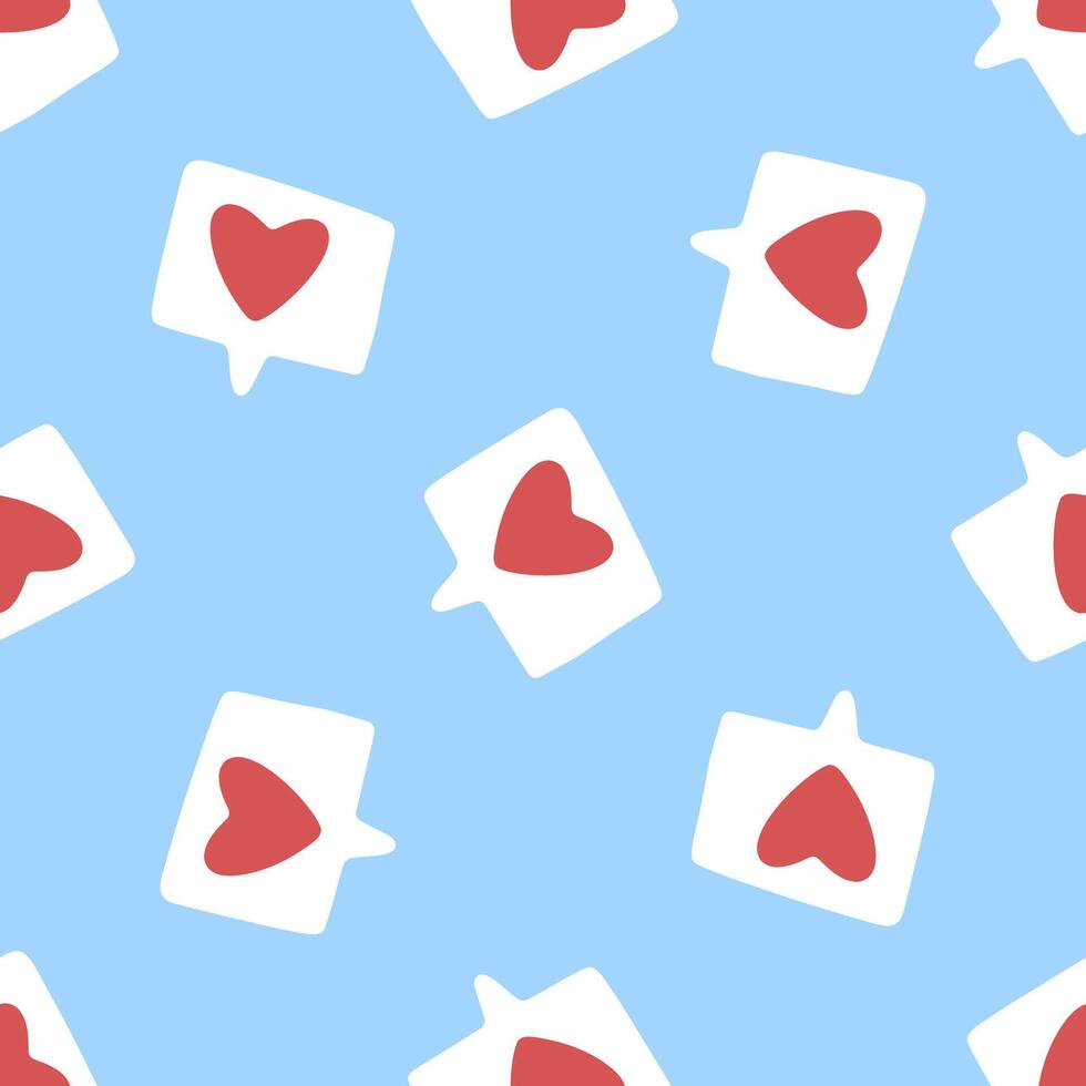 Hearts in Speech Bubble Pattern vector
