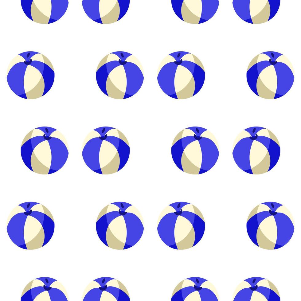 Blue Beach Ball Seamless Pattern vector