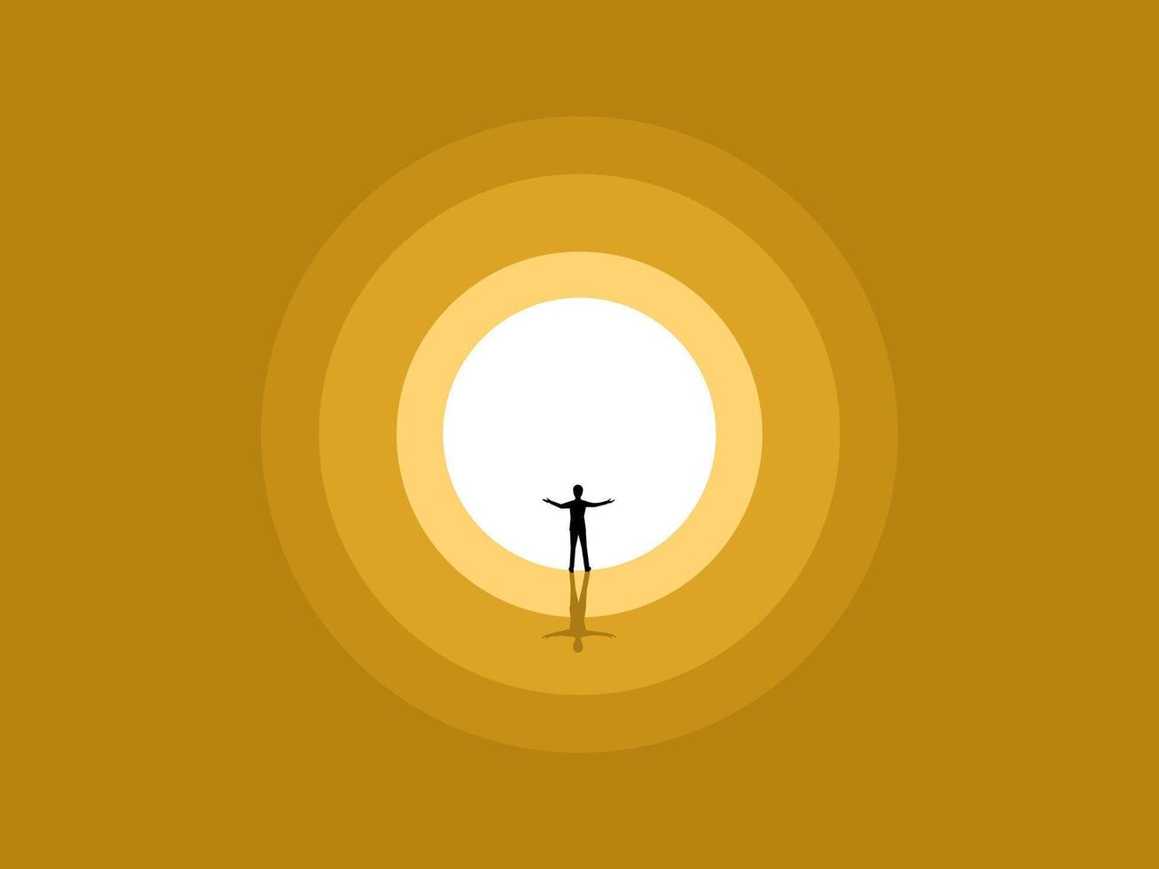 Businessman finds the light at the end of the tunnel vector