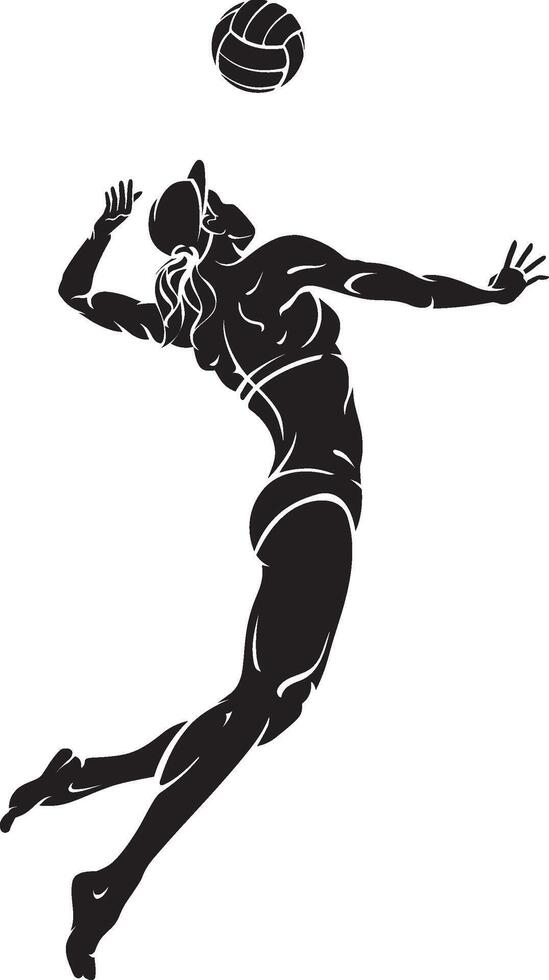 Beach Volleyball Female Silhouette vector