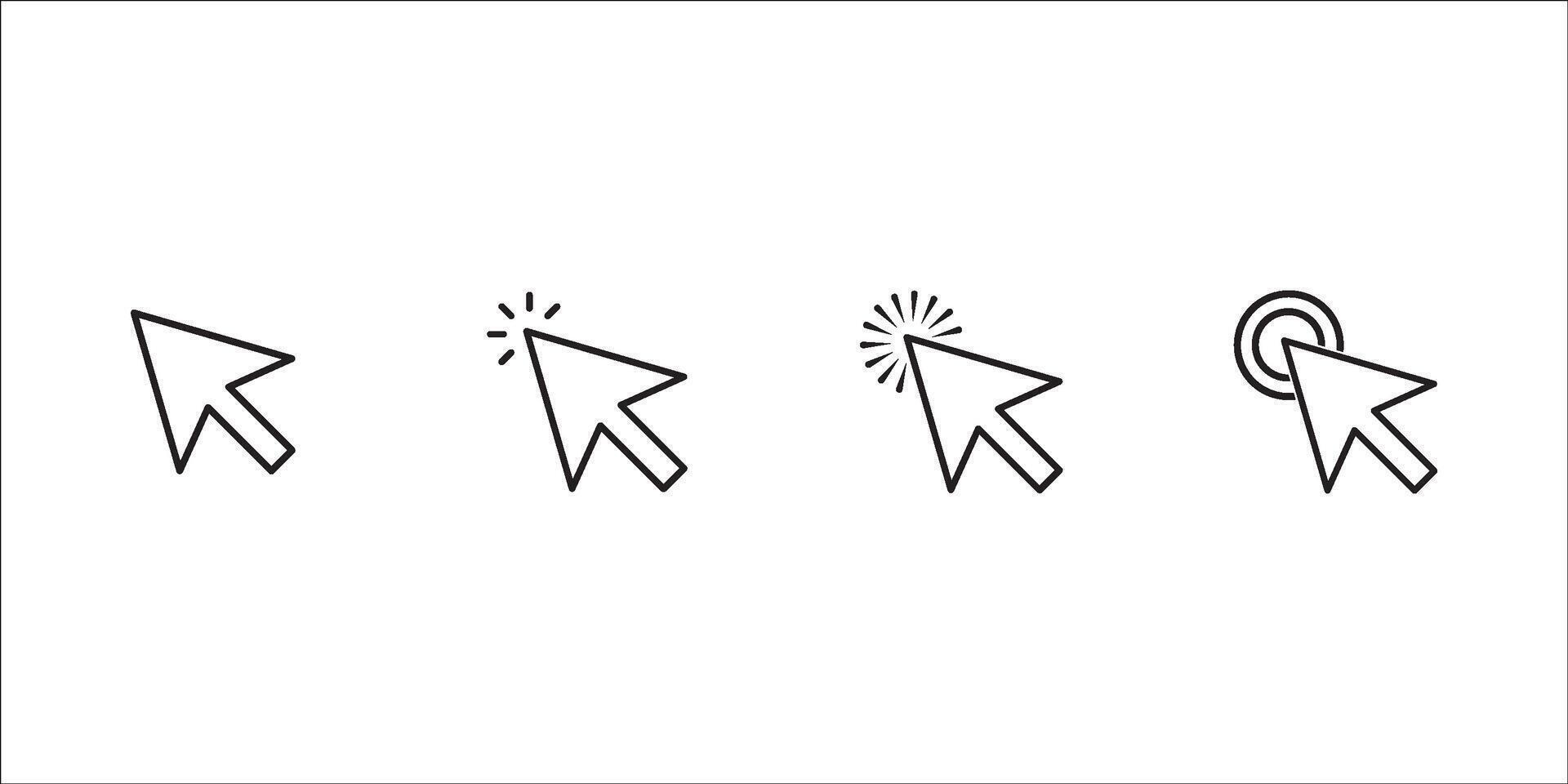 Cursor line icon set. symbol in trendy flat style on white background. Click arrow. vector