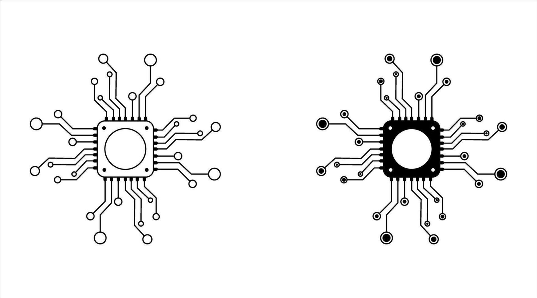 artificial intelligence processor network eps 10 vector