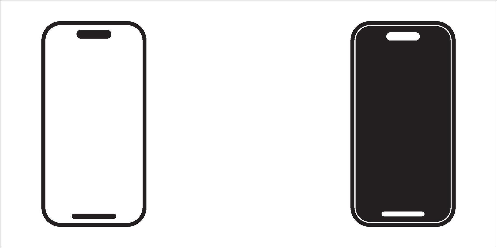 Realistic Smartphone Mockup with White and Black Screen. Simple mobile phone icon set. Detailed UI UX Branding Mockup. Modern Mobile Device Template Illustration vector