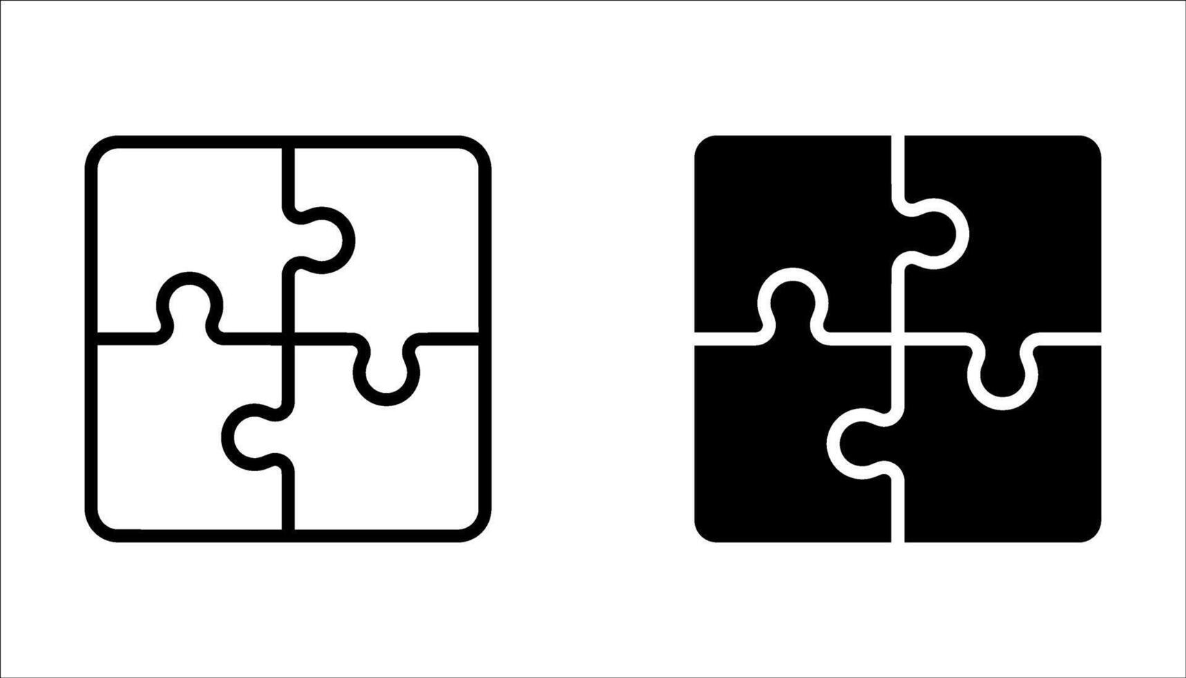 Puzzle pieces. Outline icon with editable strokes vector
