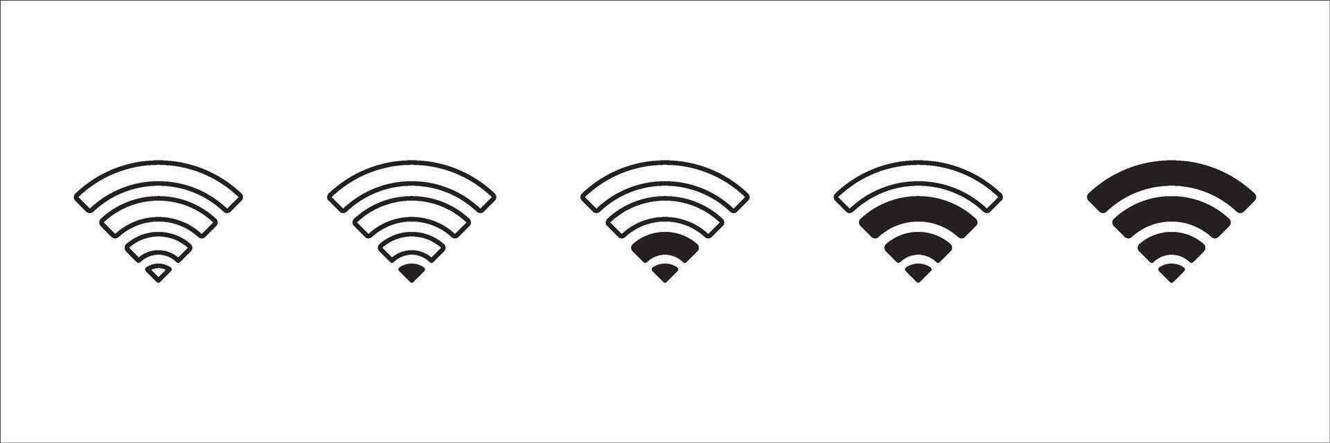 Black Wifi Icon set. Wi Fi icon. For your website, logo, app, UI design. Illustration, isolated on white background. vector