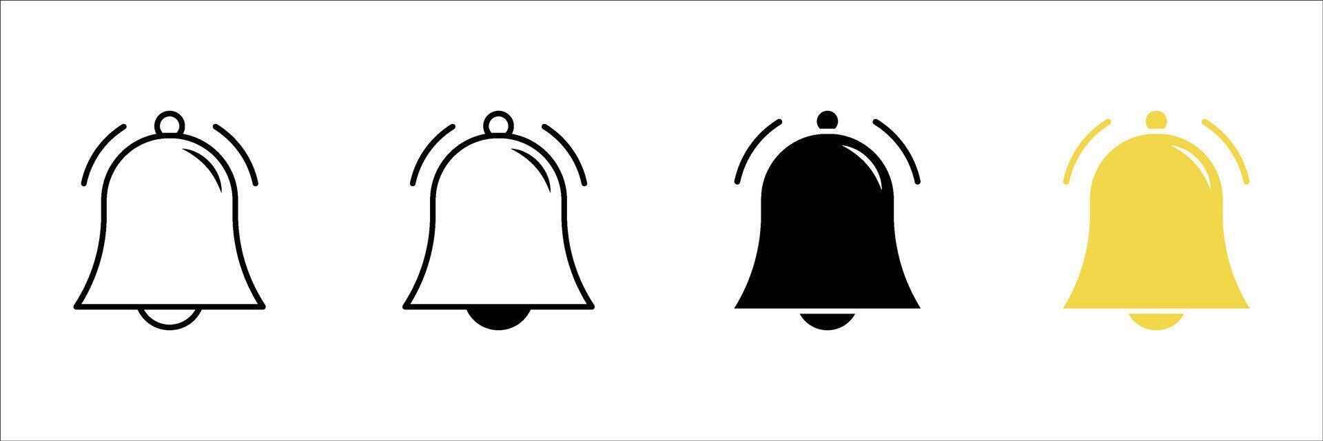 Notification bell icons set. Incoming message. EPS 10. For your website, logo, app, UI design. Illustration, isolated on white background. vector