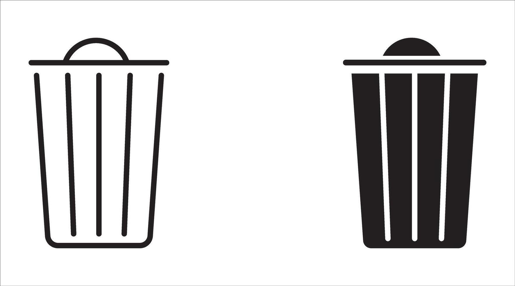 Bin icon set, trash can collection. vector