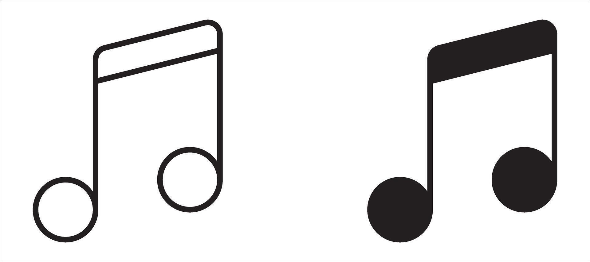 Music note icon set. Line and glyph music key. Music note collection. vector