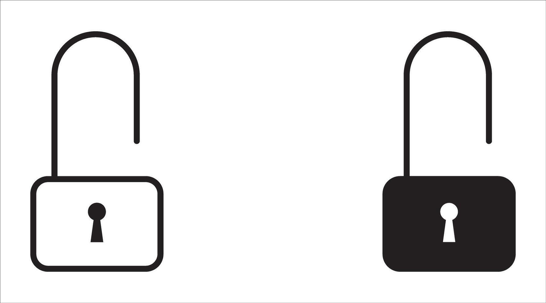 Lock icon collection. Open padlock. Locked icon. Security symbol. For your website, logo, app, UI design. Illustration, isolated on white background. vector