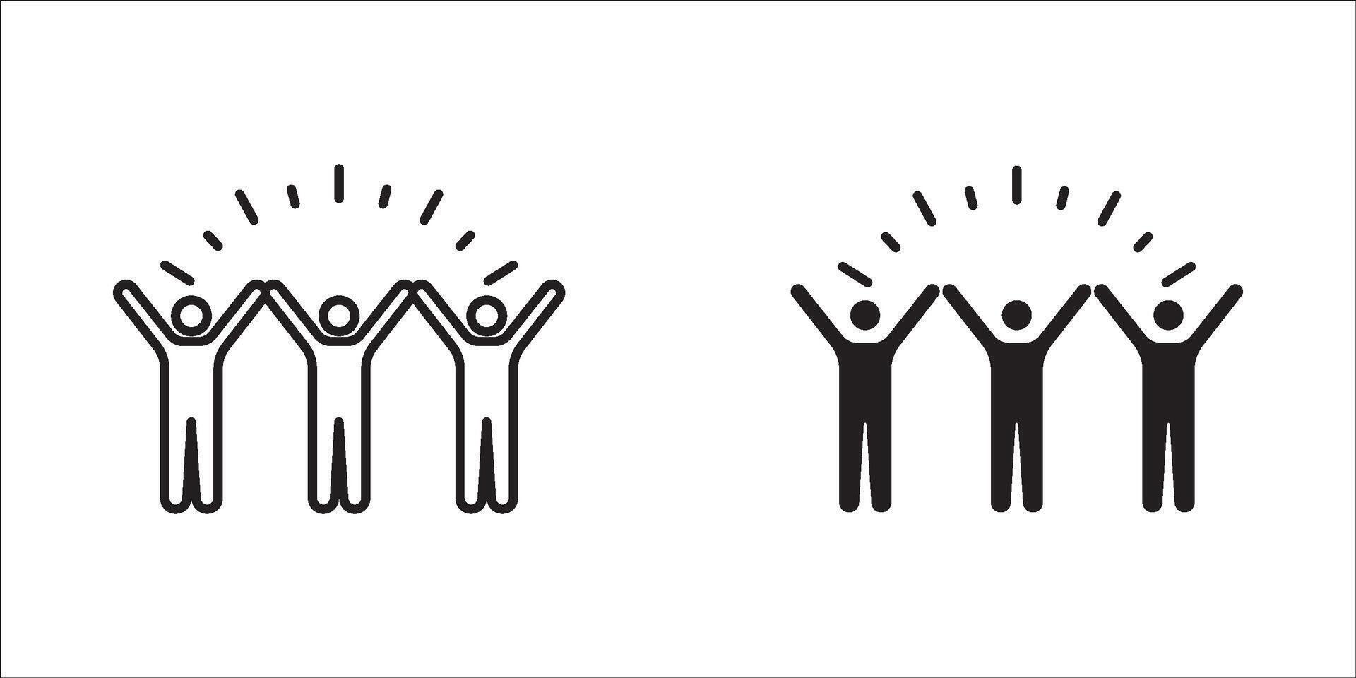 happy people icon set, on white background, eps 10. vector