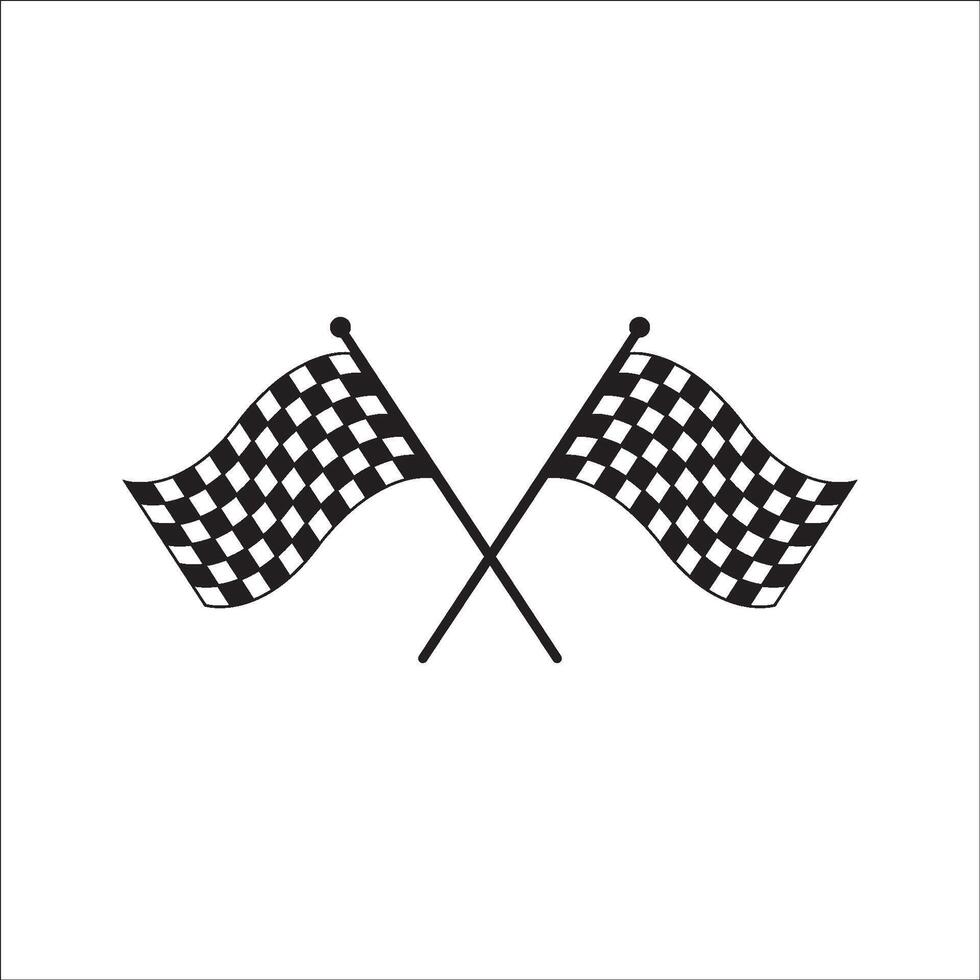 Checkered Flag different variations icon.Windstart and finish checkered racing flags icon. vector