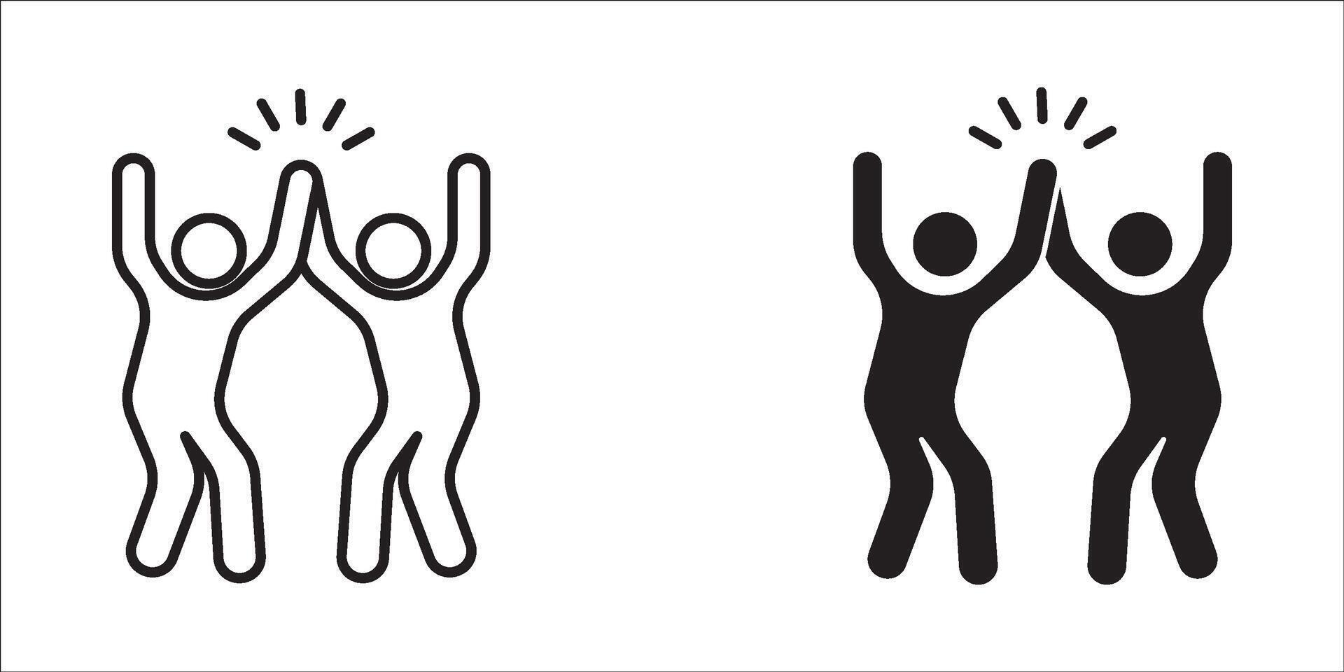 Happy people icon set, friends party, happy feeling, illustration on white background. For your website, logo, app, UI design. illustration, isolated on white background. vector