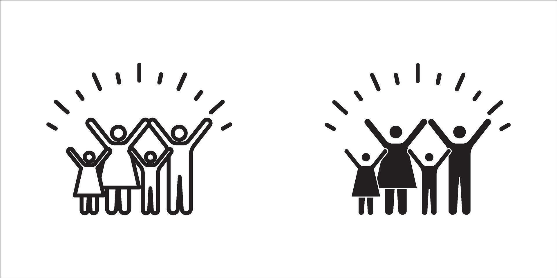Happy family icon. Father, mother, son and daughter. illustration. vector