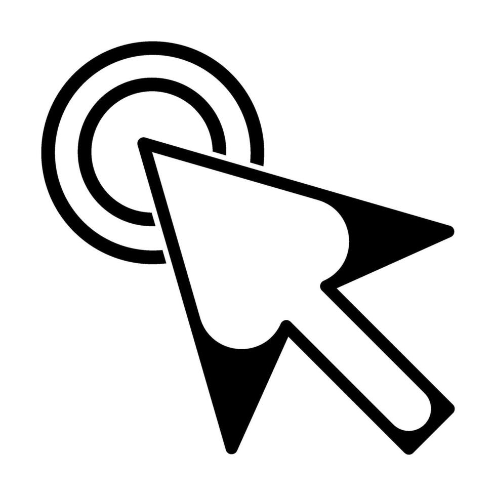 Click arrow icon.Cursor arrow icon with a clicking effect. Represents a computer mouse click, indicating action, interaction, or selection. vector