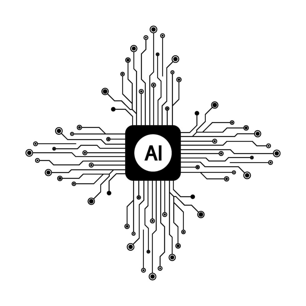 cpu icon computer digital eps 10 vector