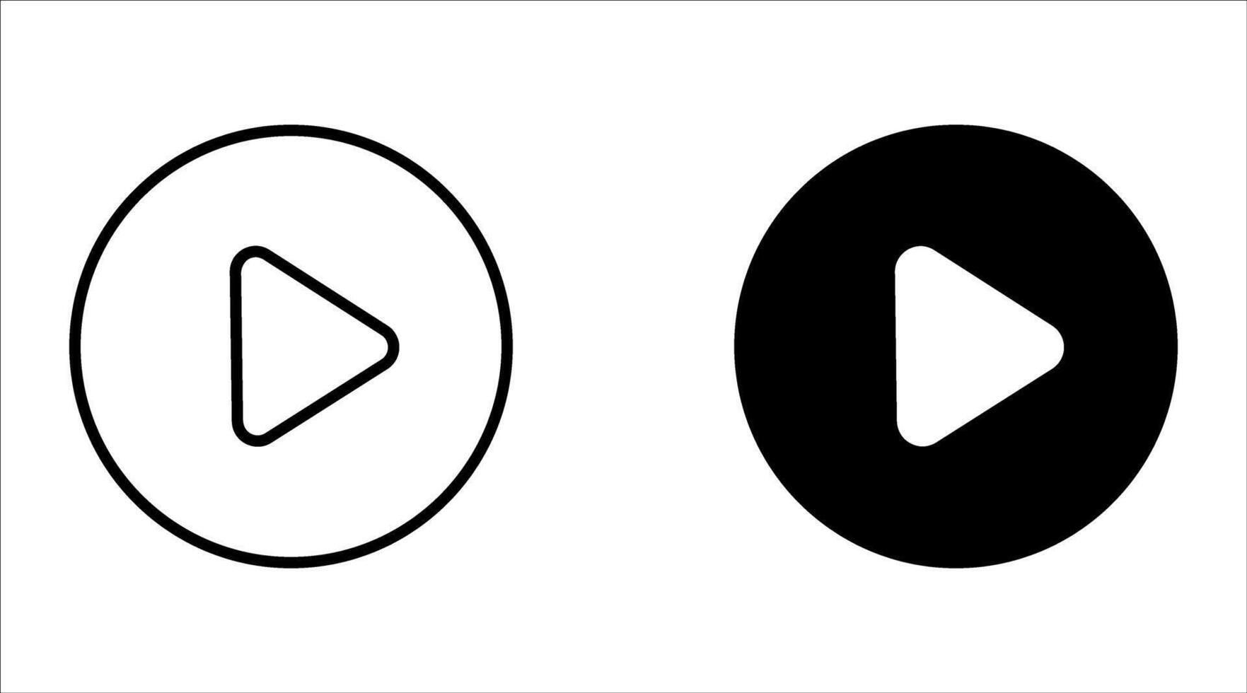 Play button flat icon set isolated on a white background. Youtube icon. vector