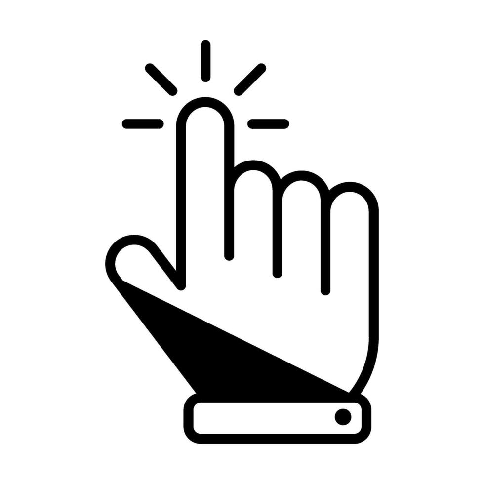 Computer mouse pointer cursor icon line. Clicking cursor, pointing hand clicking icon. Clicking cursor. vector